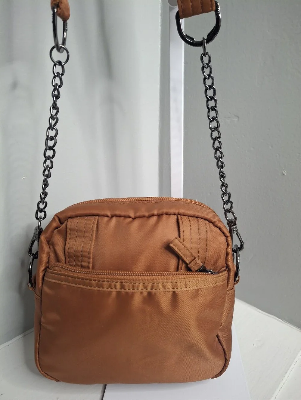 Lug Swing Copper Brown Quilted Convertible Crossbody Bag w/Coin Purse Set
